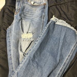 Judy Blue Light Blue Distressed Ankle Jeans